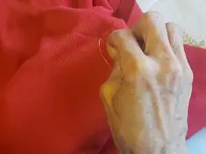 Gezogenen Faden in Kleidung reparieren