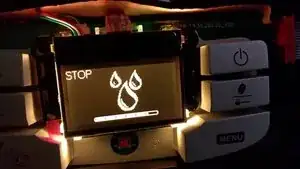 Reconnect power cable and switch on the appliance. Colors (yellow, green) from the screen should be back :)