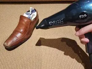 Removing Leather Shoe Creases with a Blow Dryer